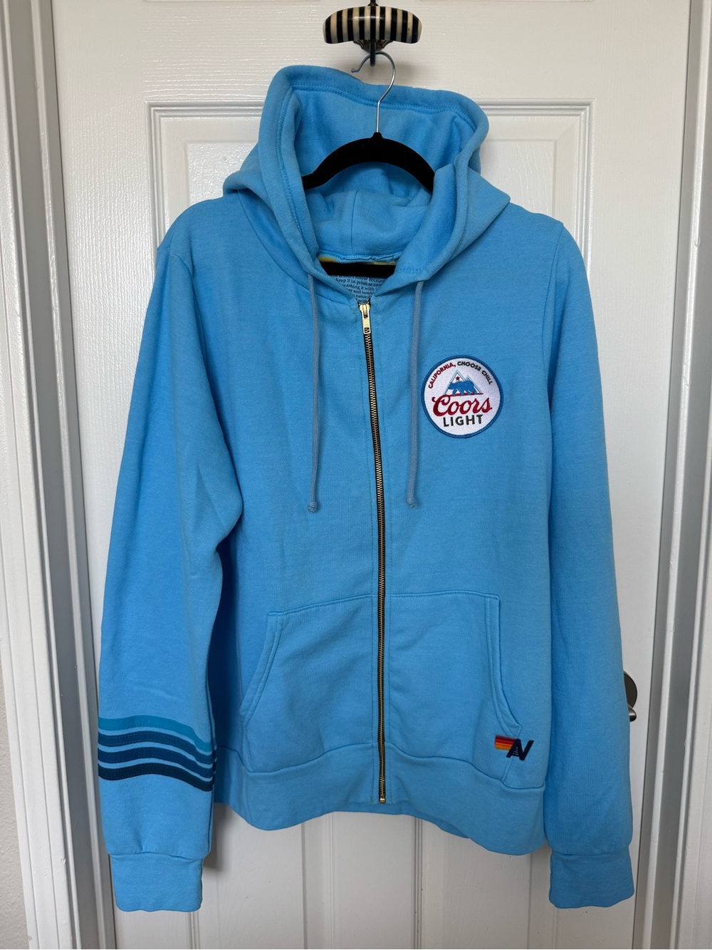 Coors Light Blue Zip-Up Hoodie Sweatshirt - Men's